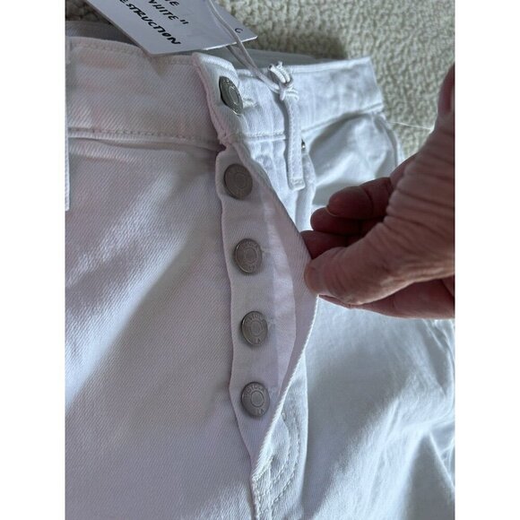 Pistola Charlie High Rise Classic Straight Ankle Deconstructed Optic White Sz 26 - Picture 7 of 13